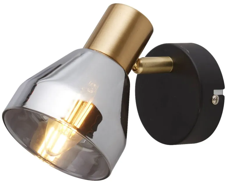 Searchlight Strahler Westminster schwarz messing Glas Stahl B/H/T: ca. 9x17x12 cm E14 1 Brennstellen