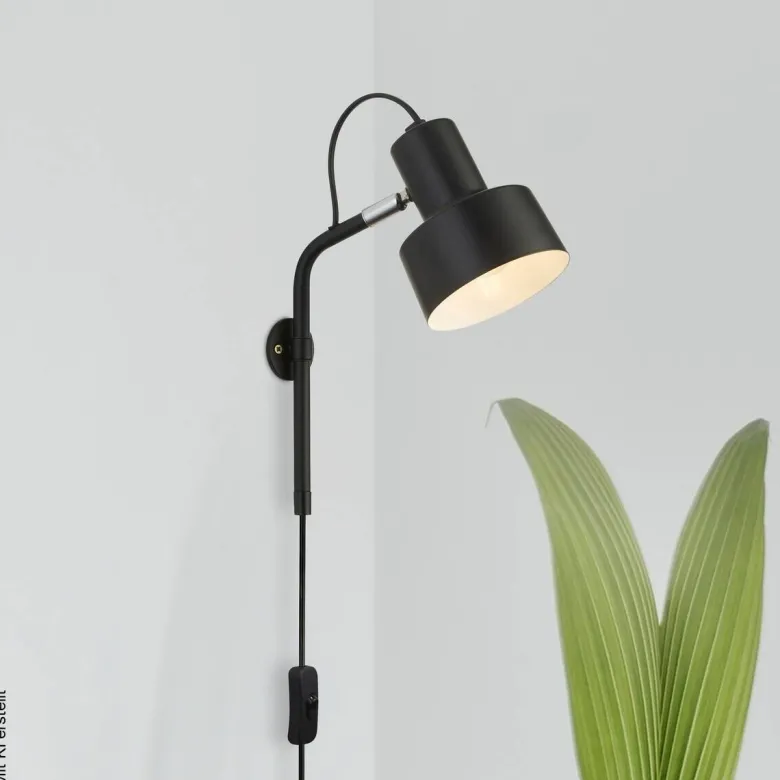 Searchlight Wandleuchte Conical schwarz Stahl B/H/T: ca. 11x27,5x21 cm E14 1 Brennstellen