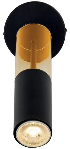 Searchlight Wandleuchte Merrygold schwarz Acryl Stahl B/H/T: ca. 10x28,5x28,7 cm GU10 1 Brennstellen
