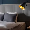 Searchlight Wandleuchte Swing Arm gold schwarz Stahl B/H/T: ca. 14x58x5 cm E27 1 Brennstellen