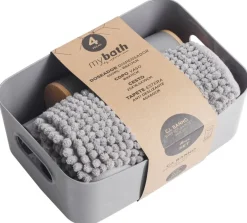 Sensation Bad-Set grau natur Kunststoff Bambus