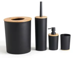 Sensation Bad-Set schwarz natur Bambus Kunststoff