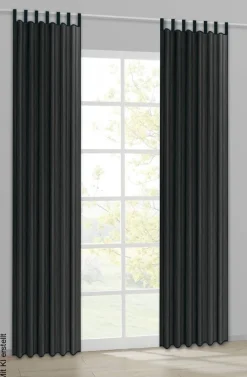 Sensation Schlaufenvorhang Look schwarz B/L: ca. 140x235 cm