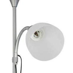 Sensation Stehlampe Biro Promo silber weiß Metall Kunststoff H: ca. 180 cm E27 2 Brennstellen