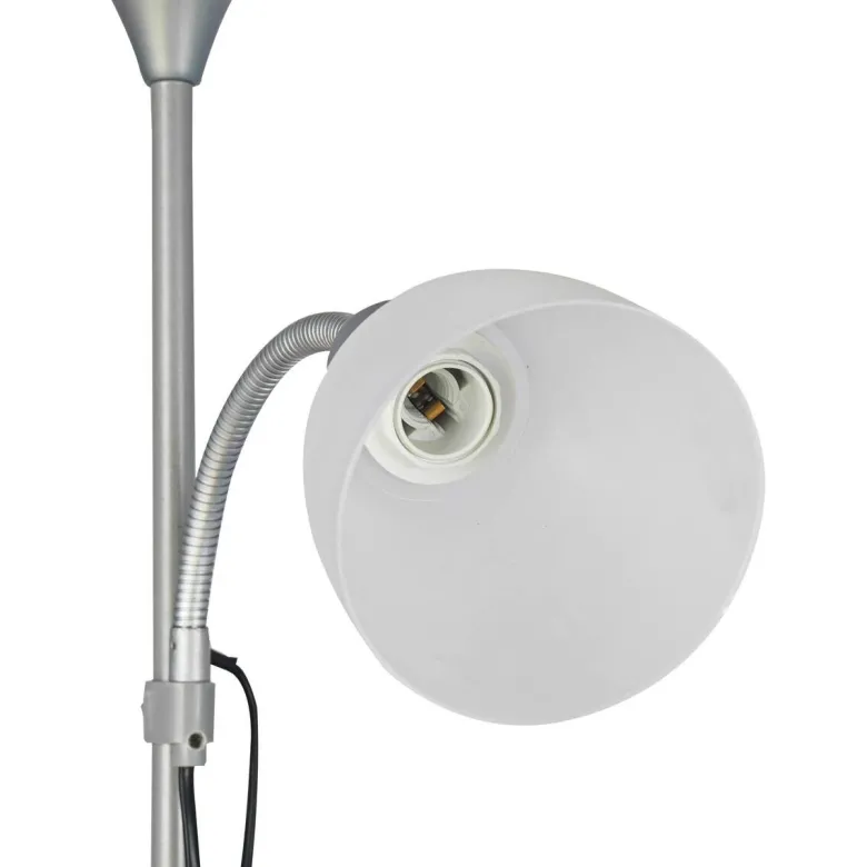 Sensation Stehlampe Biro Promo silber weiß Metall Kunststoff H: ca. 180 cm E27 2 Brennstellen