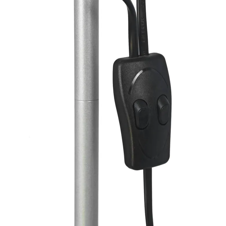 Sensation Stehlampe Biro Promo silber weiß Metall Kunststoff H: ca. 180 cm E27 2 Brennstellen