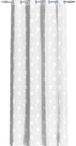 Ösenvorhang Blumenranke weiß B/L: ca. 135x245 cm