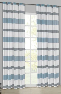 Ösenvorhang Caro blau B/L: ca. 140x245 cm
