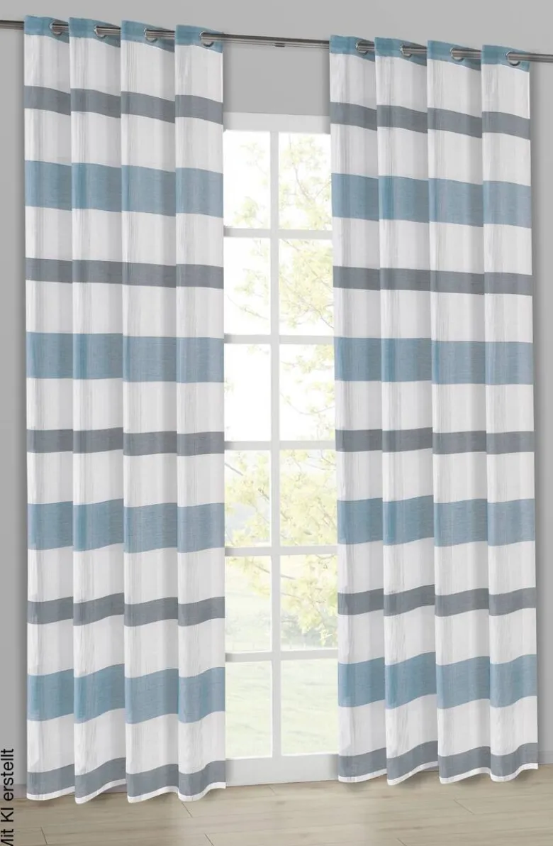 Ösenvorhang Caro blau B/L: ca. 140x245 cm