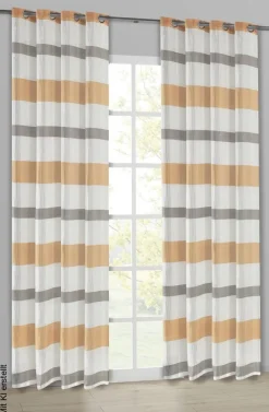 Ösenvorhang Caro messing B/L: ca. 140x245 cm