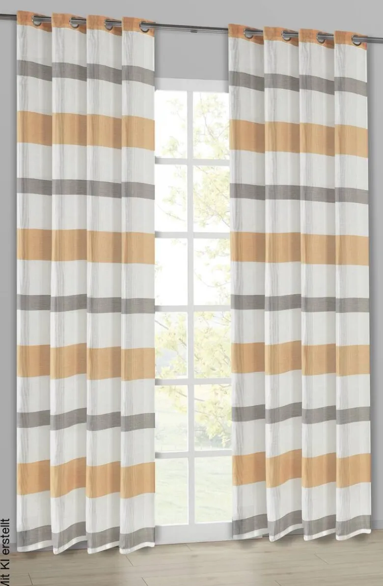 Ösenvorhang Caro messing B/L: ca. 140x245 cm