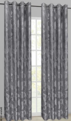 Ösenvorhang Chemnitz dunkelgrau B/L: ca. 140x245 cm