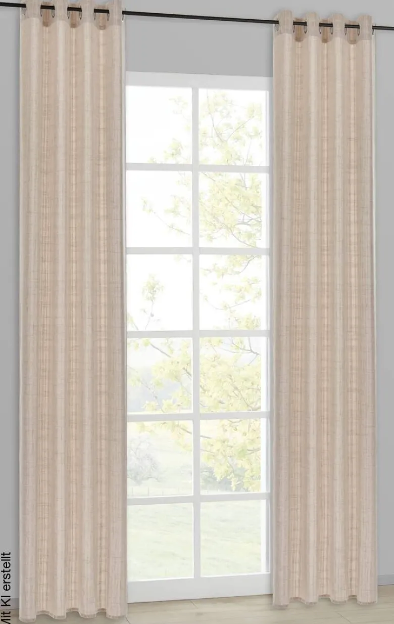 Ösenvorhang Kim taupe B/L: ca. 140x245 cm
