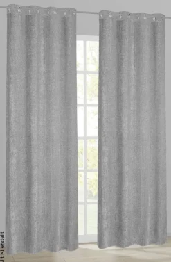 Ösenvorhang Kristina silber B/L: ca. 135x245 cm