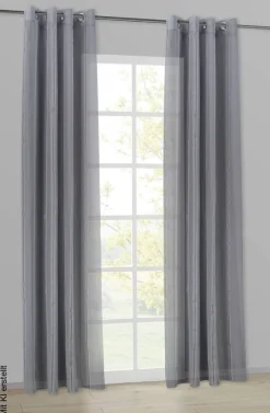 Ösenvorhang Lucy silber B/L: ca. 140x245 cm