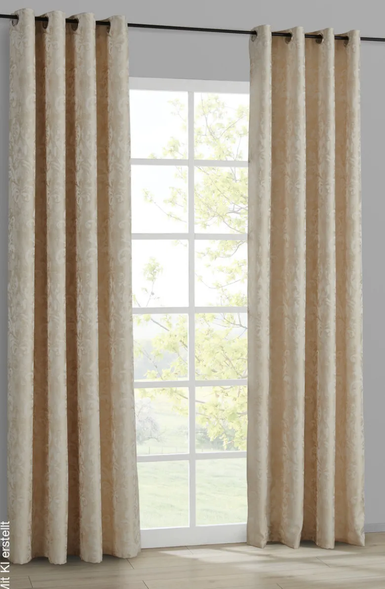 Ösenvorhang Pisa beige B/L: ca. 140x245 cm