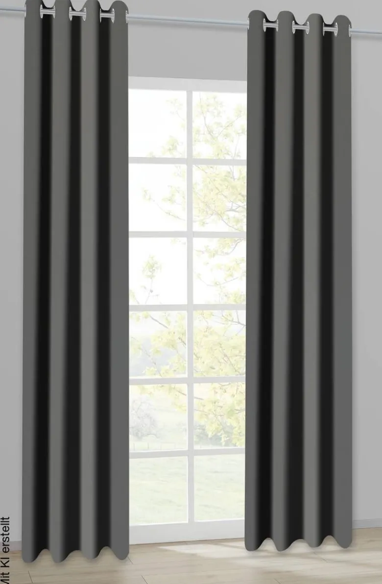 Ösenvorhang Samt anthrazit B/L: ca. 135x245 cm