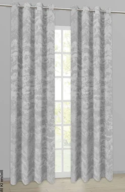 Ösenvorhang Wolke silber B/L: ca. 140x245 cm