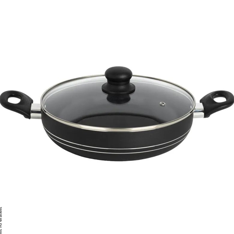 Servierpfanne schwarz Aluminium