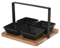 Servierset schwarz Steingut B/L: ca. 20x20 cm