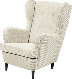 Sessel Oskar creme Velourstoff B/H/T: ca. 78x102x98 cm