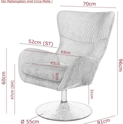 Sessel Samos grün Microfaser B/H/T: ca. 72x96x81 cm