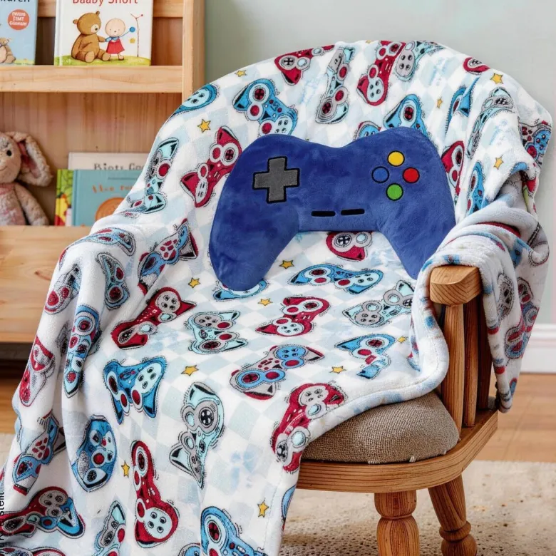 Set bestehend aus Kissen und Kuscheldecke blau Polyester B/L: ca. 100x127 cm