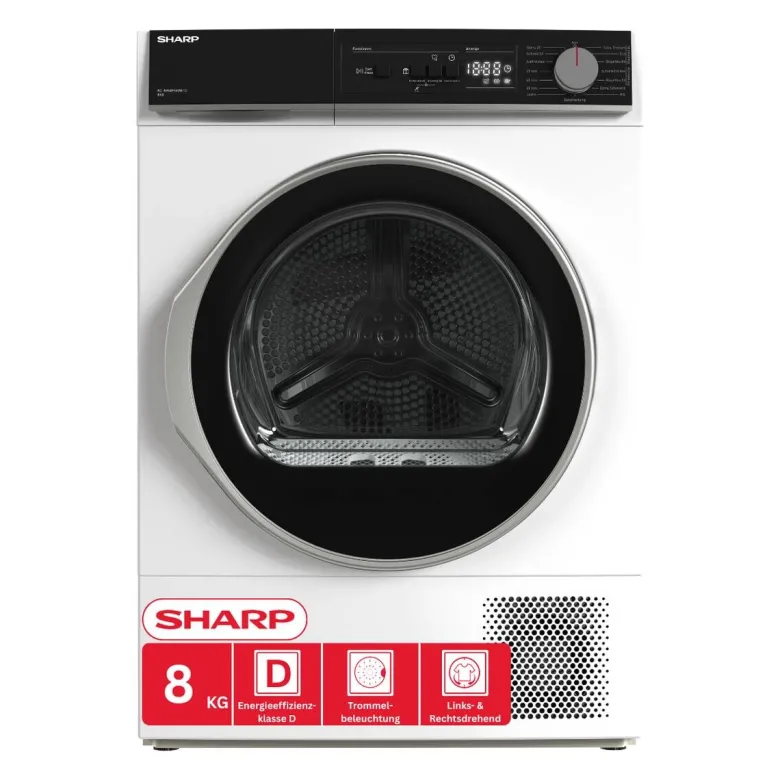 Sharp Wärmepumpentrockner KD-NHA8S6GW1D-DE weiß B/H/T: ca. 59,6x84,6x60,9 cm ca. 80 kg