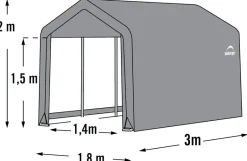 ShelterLogic Gartenhaus Shed-in-a-Box grau B/H/L: ca. 180x200x300 cm