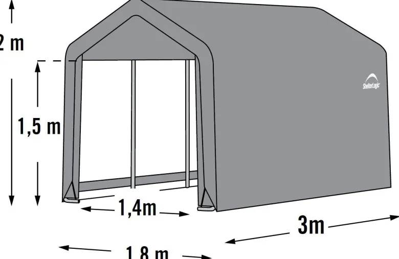 ShelterLogic Gartenhaus Shed-in-a-Box grau B/H/L: ca. 180x200x300 cm