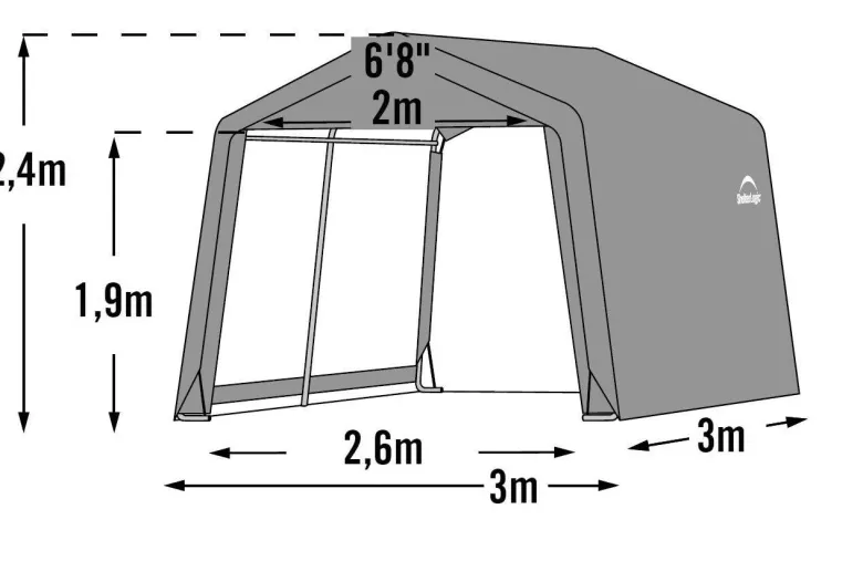 ShelterLogic Gartenhaus Shed-in-a-Box grau B/H/L: ca. 300x240x300 cm