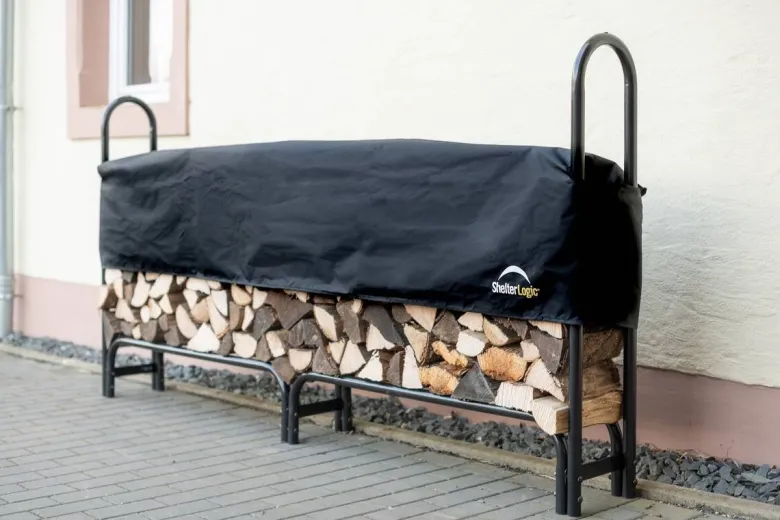 ShelterLogic Kaminholzregal schwarz B/H/L: ca. 244x118x25 cm