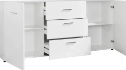 Sideboard Atlanta weiß Hochglanz perlweiß Optik B/H/T: ca. 192x88x40 cm