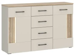 Sideboard Cashmere Eiche Nachbildung Spanplatte B/H/T: ca. 125x85x40 cm