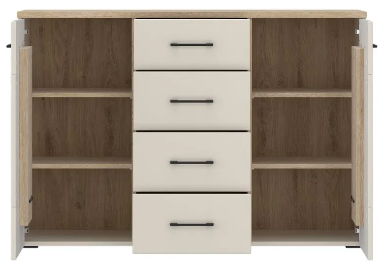 Sideboard Cashmere Eiche Nachbildung Spanplatte B/H/T: ca. 125x85x40 cm