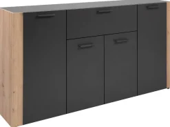 Sideboard Cento anthrazit Eiche Artisan Oak Nachbildung
