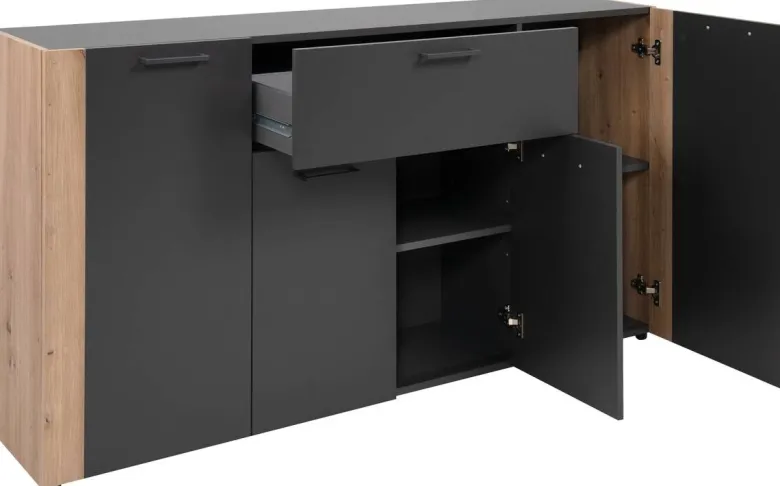 Sideboard Cento anthrazit Eiche Artisan Oak Nachbildung