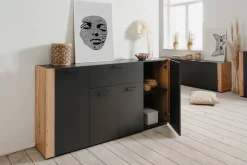 Sideboard Cento anthrazit Eiche Artisan Oak Nachbildung