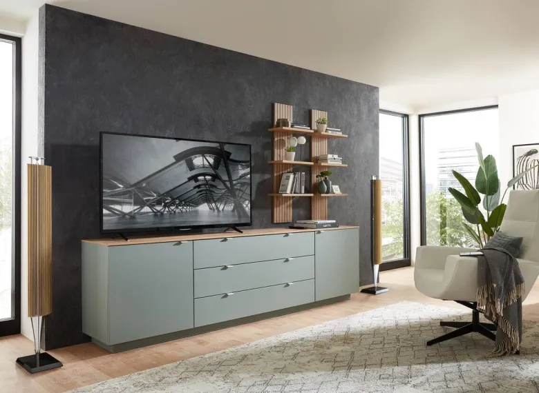 Sideboard Core salbei Eiche Artisan Nachbildung B/H/T: ca. 240x77x44 cm