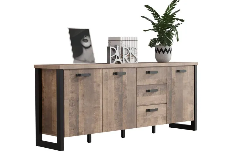 Sideboard Emile Eiche Tabak Nachbildung B/H/T: ca. 214x86x45 cm