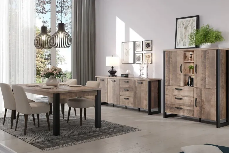 Sideboard Emile Eiche Tabak Nachbildung B/H/T: ca. 214x86x45 cm