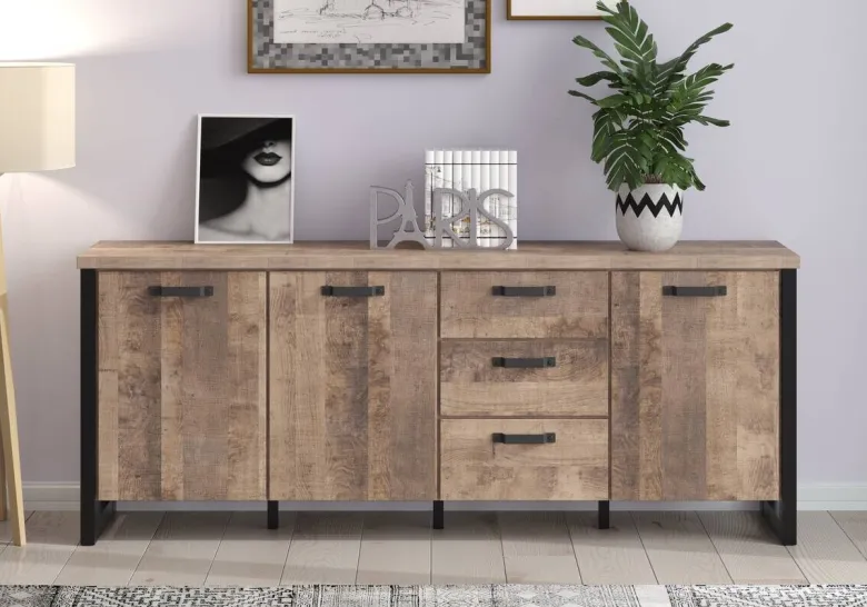 Sideboard Emile Eiche Tabak Nachbildung B/H/T: ca. 214x86x45 cm