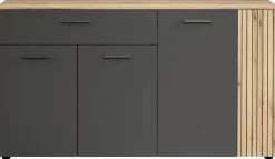 Sideboard Esteban anthrazit Eiche Nachbildung B/H/T: ca. 150x83x42 cm