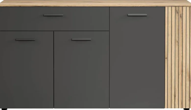 Sideboard Esteban anthrazit Eiche Nachbildung B/H/T: ca. 150x83x42 cm