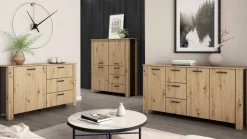 Sideboard FARO Eiche schwarz B/H/T: ca. 140x84x40 cm