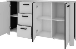 Sideboard FARO weiß schwarz B/H/T: ca. 160x84x40 cm