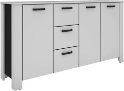 Sideboard FARO weiß schwarz B/H/T: ca. 160x84x40 cm