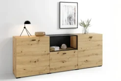 Sideboard FRAME Eiche schwarz B/H/T: ca. 200x75,5x37,5 cm