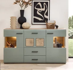 Sideboard Fun Plus 2 salbei Oak Eiche Viking Nachbildung B/H/T: ca. 170x94x42 cm