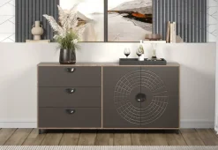 Sideboard Fusion Eiche dunkel Nachbildung bronze Optik B/H/T: ca. 176x86x42 cm